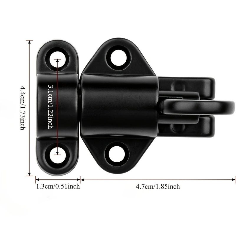 3 Pack Self Closing Black Spring Door Latch with Screws for Wood Doors - Image 2