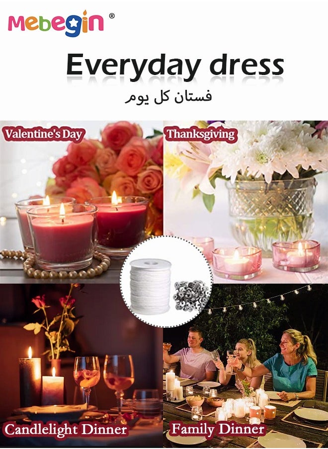MEBEGIN Smokeless Candle Making Kit, Candles DIY Crafts Candle Making Kit Supplies Includes 3 Rolls Braided Candle Wick, 300 PCS Metal Candle Wick Tabs and 1 Candle Wick Centering Devices Holder, No Harmful Remains  - Image 3