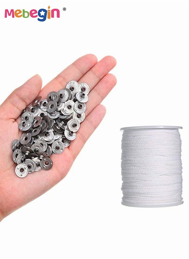 MEBEGIN Smokeless Candle Making Kit, Candles DIY Crafts Candle Making Kit Supplies Includes 3 Rolls Braided Candle Wick, 300 PCS Metal Candle Wick Tabs and 1 Candle Wick Centering Devices Holder, No Harmful Remains  - Image 5