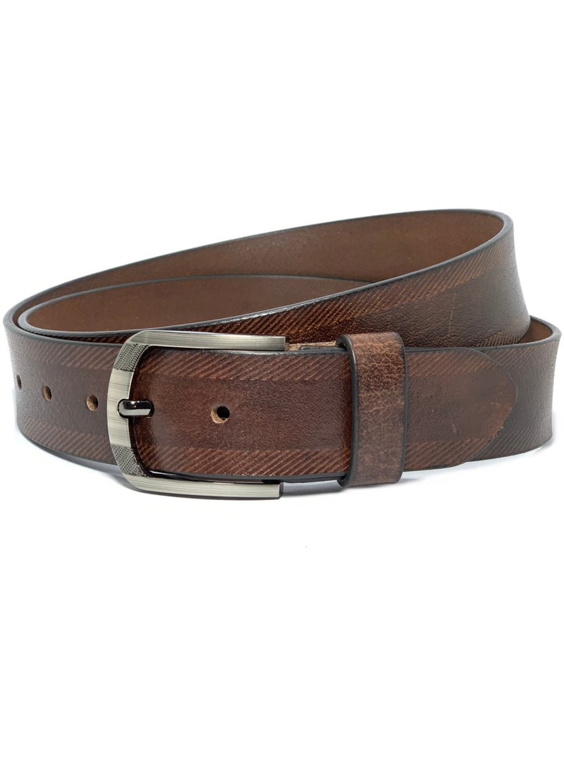 Classic Milano - Classic Milano Genuine Leather Belt Men Casual Belt for men Mens belt 40MM 14903 (Brown) by Milano Leather - Image 1