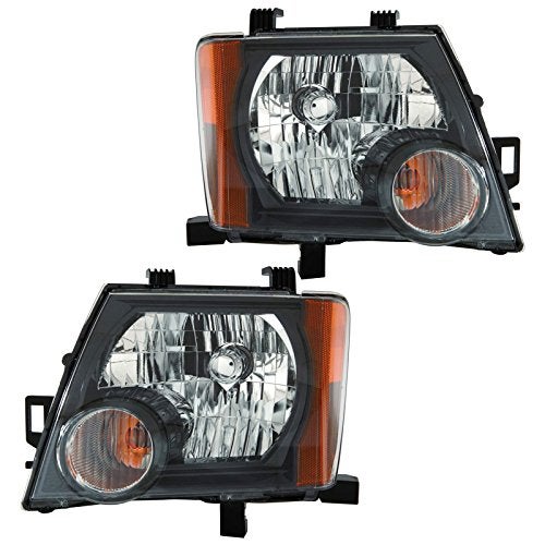 TRQ Headlight Assembly Set Headlights Compatible with 2008-2015 Nissan Xterra NI2502189 NI2503189 - Image 1