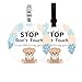 ORIGACH ORIGACH 2 Pack Bear No Touching Baby Signs, Stop Do Not Touch Baby Car Seat Sign Stroller Tags with Hanging Strap and  - Image 2