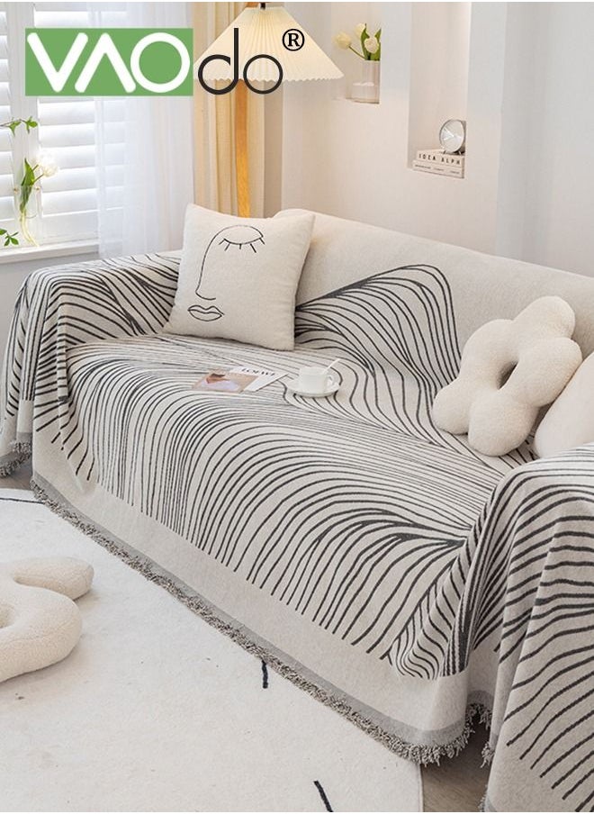 VAOdo 3 Seat Chenille Sofa Slipcover, Soft Four Seasons Universal Sofa Cover, Simple and Fresh Style All-Inclusive Sofa Cloth Pet scratch Prevention Furniture Cover  - Image 1