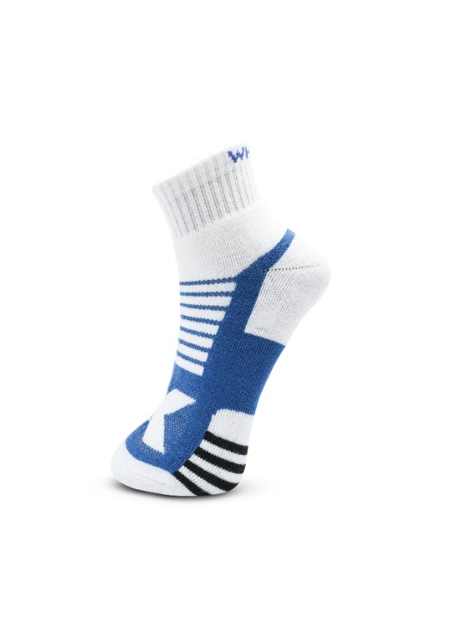 White Leaf 3 Pairs Ankle Socks Soft Cotton Terry Cushioned Moisture-Wicking Antibacterial Free Size - Black, Gray and White - Image 4