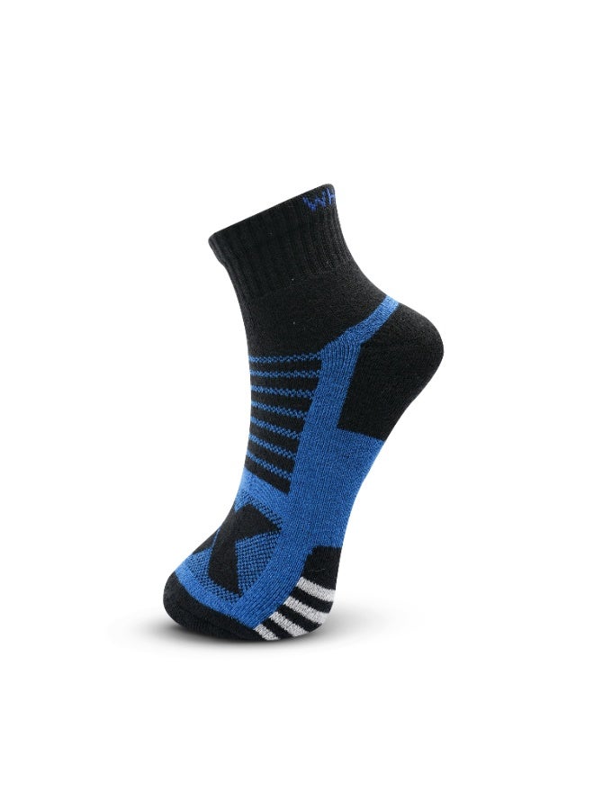 White Leaf 3 Pairs Ankle Socks Soft Cotton Terry Cushioned Moisture-Wicking Antibacterial Free Size - Black, Gray and White - Image 3