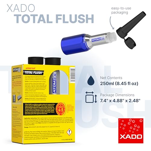Xado منظف نظام زيت المحرك XADO مع تأثير مضاد للكربون - يزيل التلوث والحمأة من المحرك - ATOMEX Total Flush Revitalizant (زجاجة، 250 مل) - Image 2