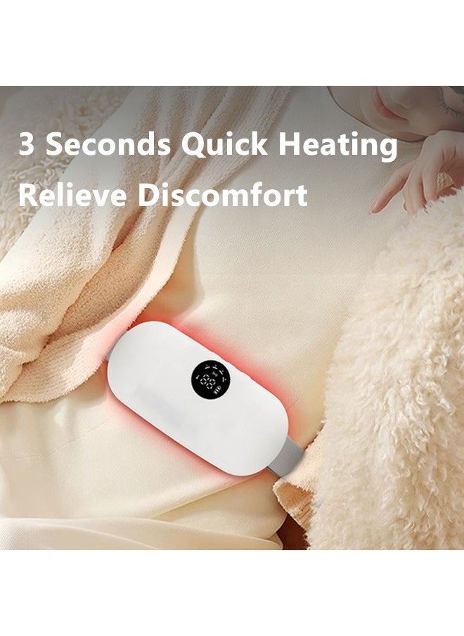 XiuWoo Portable Cordless Heating Pad, Electric Waist Belt Device, Fast Heated Pad, Back or Belly Heating Pad, Belt Massage with 4 Heat Levels, 8 Massage Modes, LED Display for Menstrual Cramps Relief  - Image 3