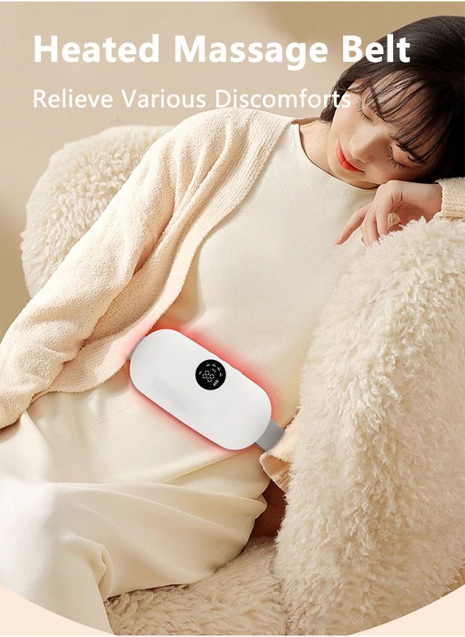 XiuWoo Portable Cordless Heating Pad, Electric Waist Belt Device, Fast Heated Pad, Back or Belly Heating Pad, Belt Massage with 4 Heat Levels, 8 Massage Modes, LED Display for Menstrual Cramps Relief  - Image 4