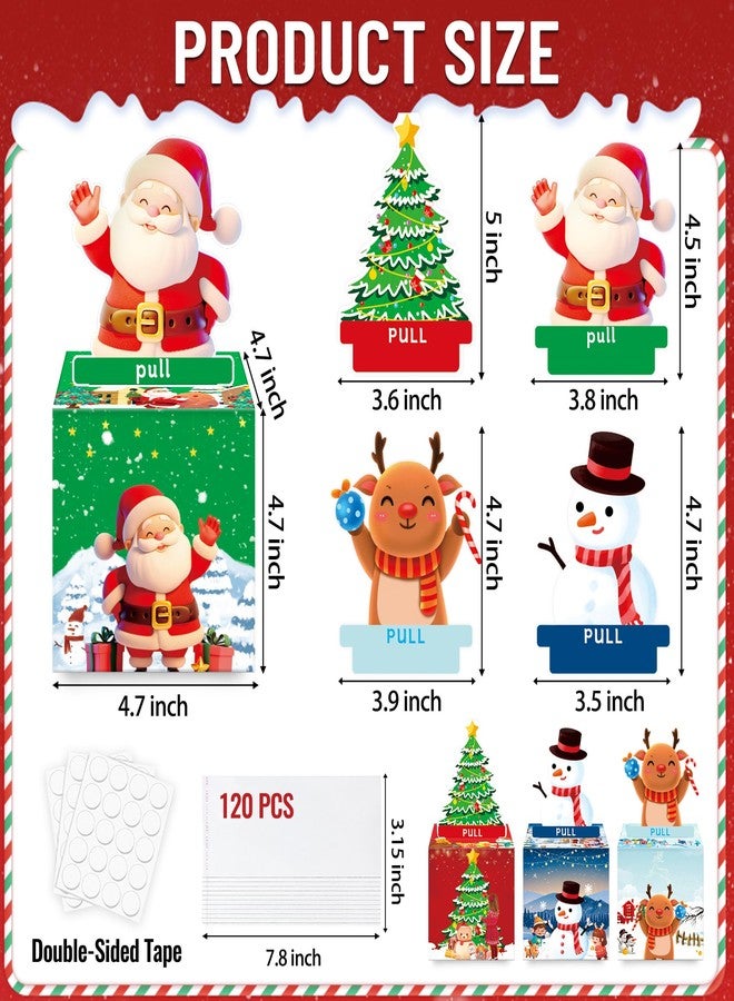 LETAAKA 4 Pack Christmas Money Box for Cash Gift Pull, Surprise Money Gift Boxes, Christmas Money Holder Box with Pull Out Card and 120 Pcs Transparent Bags, Fun Money Gift Ideas for Kids and Adults - Image 2