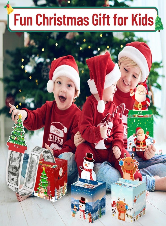 LETAAKA 4 Pack Christmas Money Box for Cash Gift Pull, Surprise Money Gift Boxes, Christmas Money Holder Box with Pull Out Card and 120 Pcs Transparent Bags, Fun Money Gift Ideas for Kids and Adults - Image 4