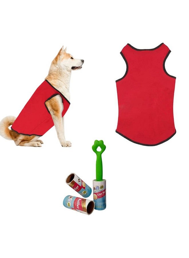 Western Era Dog T-Shirt With Lint Roller| Comfortable & Breathable Dog Clothing & Lint Roller Set For Dog Hair Removal, Clothes (Xxxl - 30 Inch, Red) - Image 1