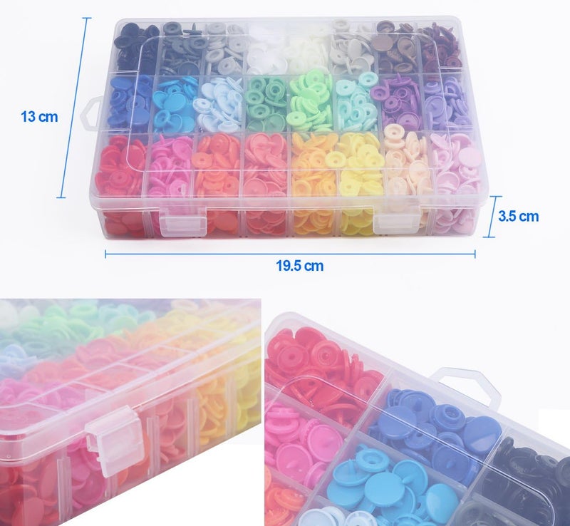 ilauke 408 Sets Plastic Snap Buttons, No-Sew T5 Snaps with Organizer Storage Case, Snap Buttons for Clothes Bibs Diapers Crafts - Image 5