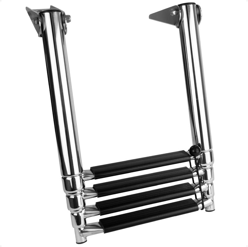 Five Oceans 4 Step Telescoping Boat Ladder - Over Platform, Stainless Steel for Pontoon, Fishing, Bass, Sport, Sailboat - FO4503 - Image 1