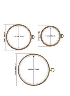 SYOSI 3 Sizes Embroidery Hoops Ring Tambour Embroidery Frames Round Cross Stitch Hoop Crochet Circle Set Display Frame Imitation Wood Embroidery Kit for Craft Handy Sewing, 4.3/5.7/7.3Inch  - Image 2
