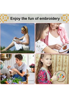 SYOSI 3 Sizes Embroidery Hoops Ring Tambour Embroidery Frames Round Cross Stitch Hoop Crochet Circle Set Display Frame Imitation Wood Embroidery Kit for Craft Handy Sewing, 4.3/5.7/7.3Inch  - Image 5