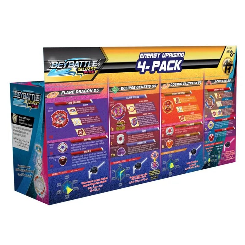 Beyblade Beybattle Burst Rise Energy Uprising Series 5C 4-Pack - Image 2