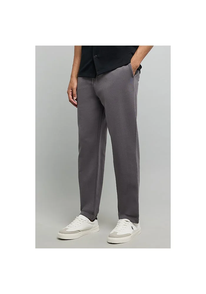 R&b  Solid Knitted Pants with Drawstring Waist for Men | Best Price UAE
