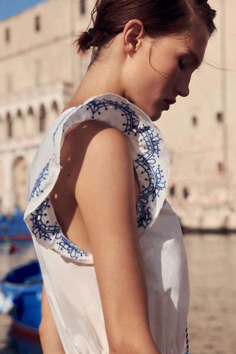 H&M  Embroidered playsuit for Women | Best Price UAE