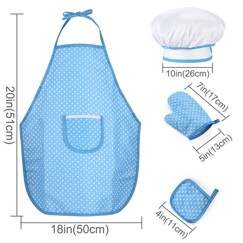 HmiL-U Chef Set for Kids - 13 Pcs Kids Cooking and Baking Set Includes Kids Apron  Chef Hat  Utensils  Cooking Mitt for Kids Chef Role Play Set   Gift for 3 Year Old Girls and up(Blue) - Image 5