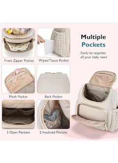 HOOKOR Diaper Backpack, Small Diaper Bag, Stylish Baby Travel Backpacks with Changing Pad, Insulated Pockets, Stroller Straps.  - Image 3