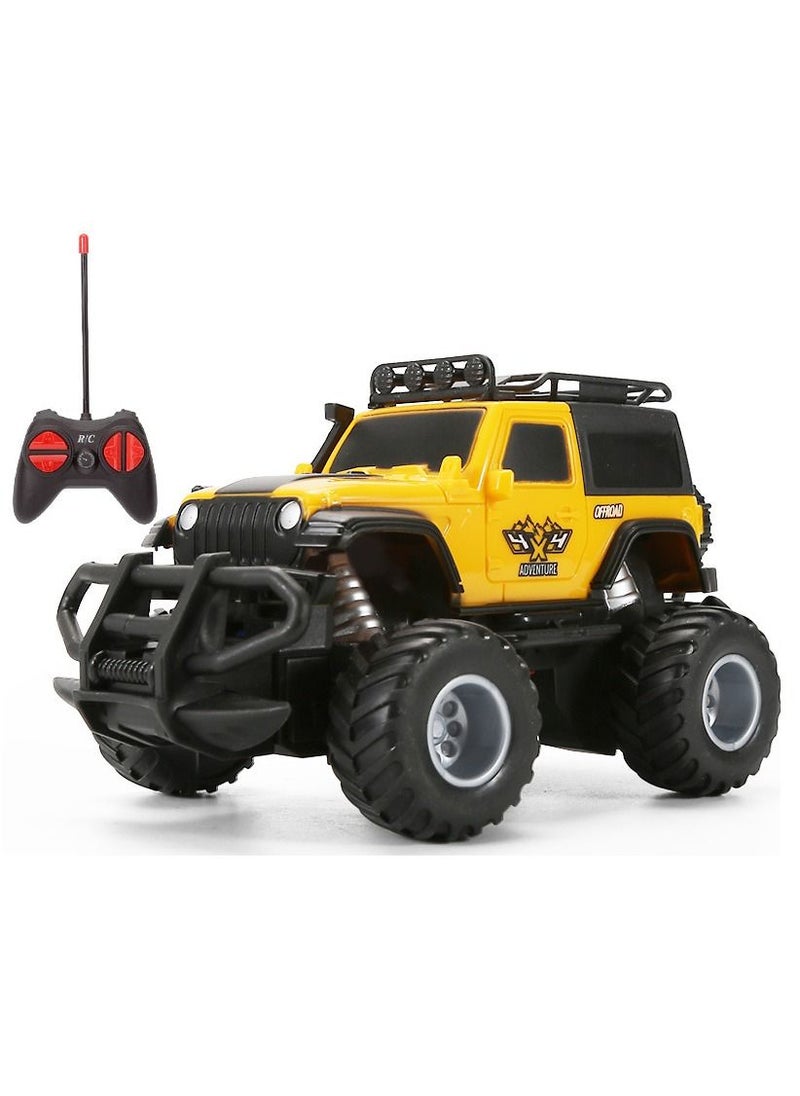 Swift 1:43 Off-Road Car Remote Control Cart, 4WD Metal Housing with Dual LED Motor, Gifts for Kids Yellow  - Image 1