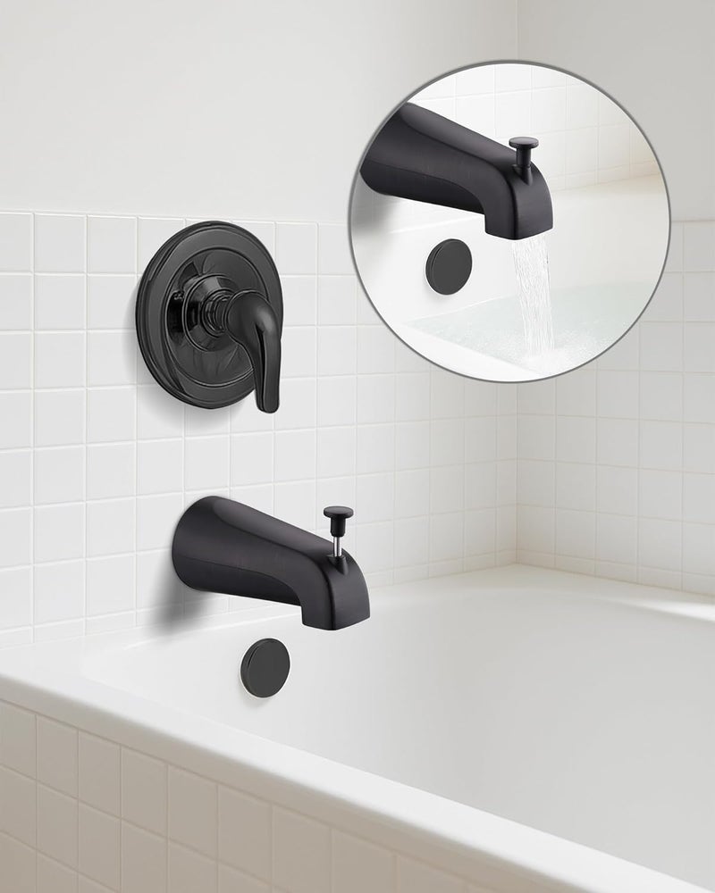 OrgCreator All Metal Bathtub Spout with Diverter, 5.3 Inch Tub Spout, Fits 1/2" Copper Slip-On and 1/2" or 3/4" IPS Threaded Pipes, Easy Lift to Switch, Leak-Free, Easy DIY Installation, Oil Rubbed Bronze - Image 3
