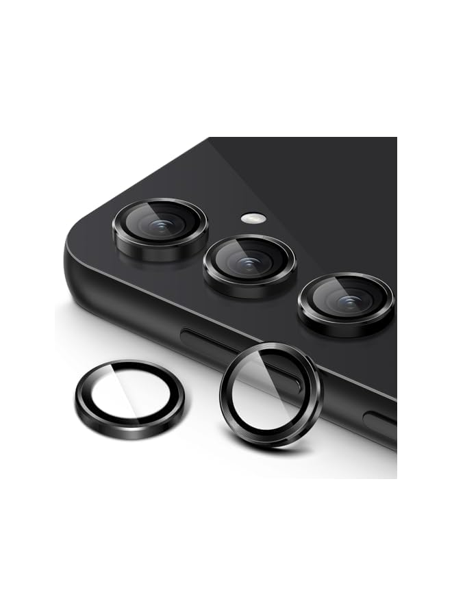 JETech Camera Lens Protector for Samsung Galaxy S23 FE 6.4-Inch, 9H Tempered Glass Metal Individual Ring Cover, HD Clear, 1 Set (Black) - Image 1