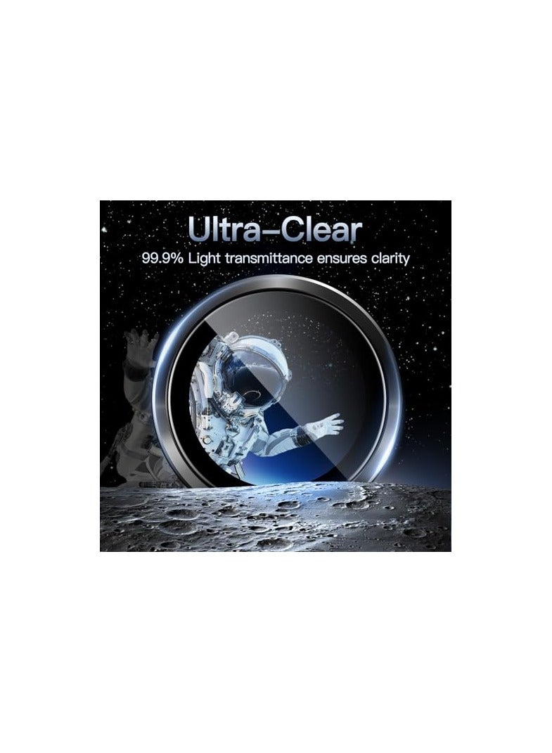 JETech Camera Lens Protector for Samsung Galaxy S23 FE 6.4-Inch, 9H Tempered Glass Metal Individual Ring Cover, HD Clear, 1 Set (Black) - Image 5