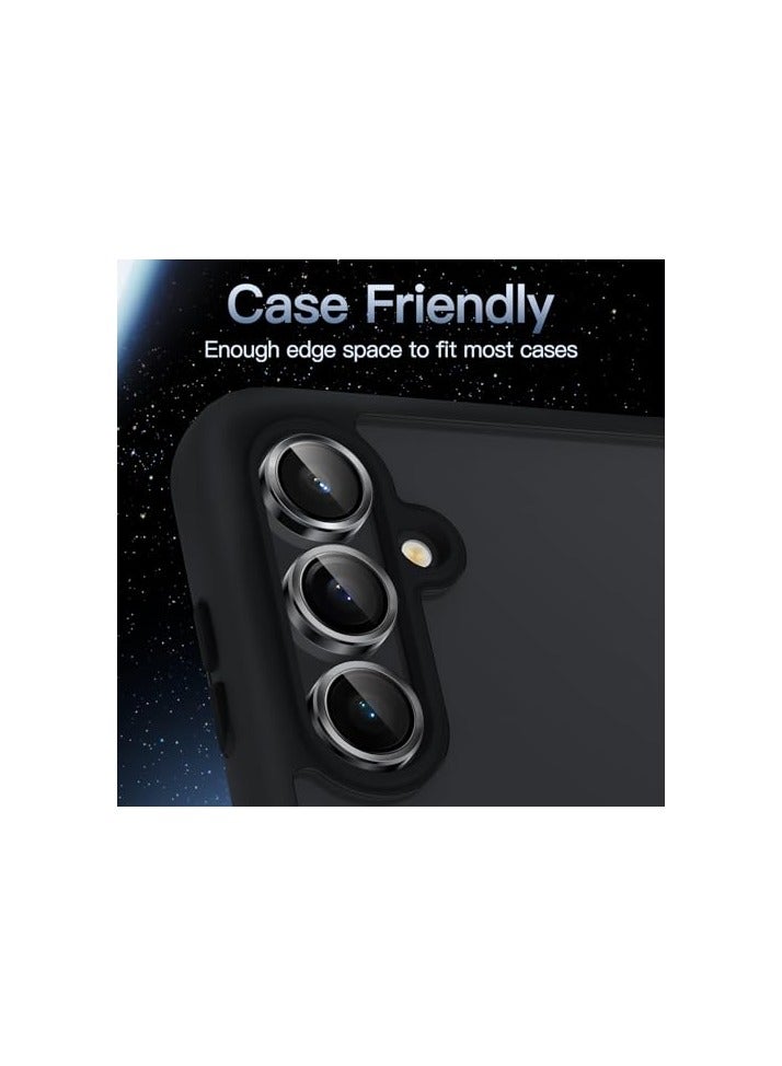 JETech Camera Lens Protector for Samsung Galaxy S23 FE 6.4-Inch, 9H Tempered Glass Metal Individual Ring Cover, HD Clear, 1 Set (Black) - Image 4