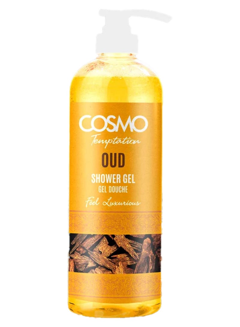 Cosmo Temptation Oud Shower Gel for Men and Women 1000ml - Image 1