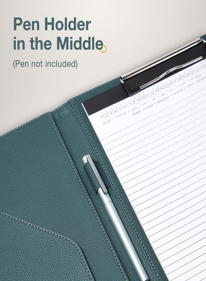 Mymazn Clipboard Folder Padfolio A4, Mymazn Writing Portfolios Faux Leather Clipboards with Cover for Legal Pad Holder Letter Size 8.5 x 11 for Business Conference Notepad Clip Board (Gray Green) - Image 5