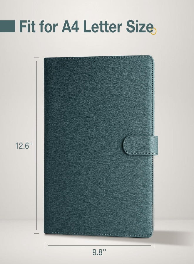 Mymazn Clipboard Folder Padfolio A4, Mymazn Writing Portfolios Faux Leather Clipboards with Cover for Legal Pad Holder Letter Size 8.5 x 11 for Business Conference Notepad Clip Board (Gray Green) - Image 2