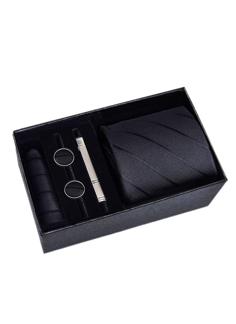 Generic 5 Pcs Men's Tie Square Scarf Cufflinks Tie Clip Business Men's Trendy Suit  - Image 1