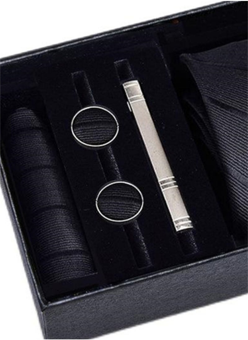 Generic 5 Pcs Men's Tie Square Scarf Cufflinks Tie Clip Business Men's Trendy Suit  - Image 2