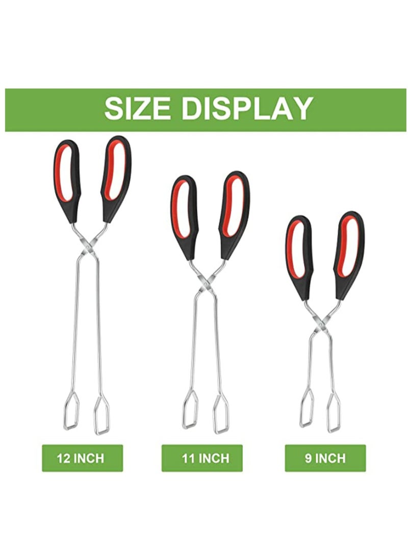 Zikra 3 Pack Scissor Tongs, Grilling Tongs, Kitchen Tongs, Cooking Baking Bread Food Tong Barbecue Grilling Tongs for Flipping Food Tool - Image 3