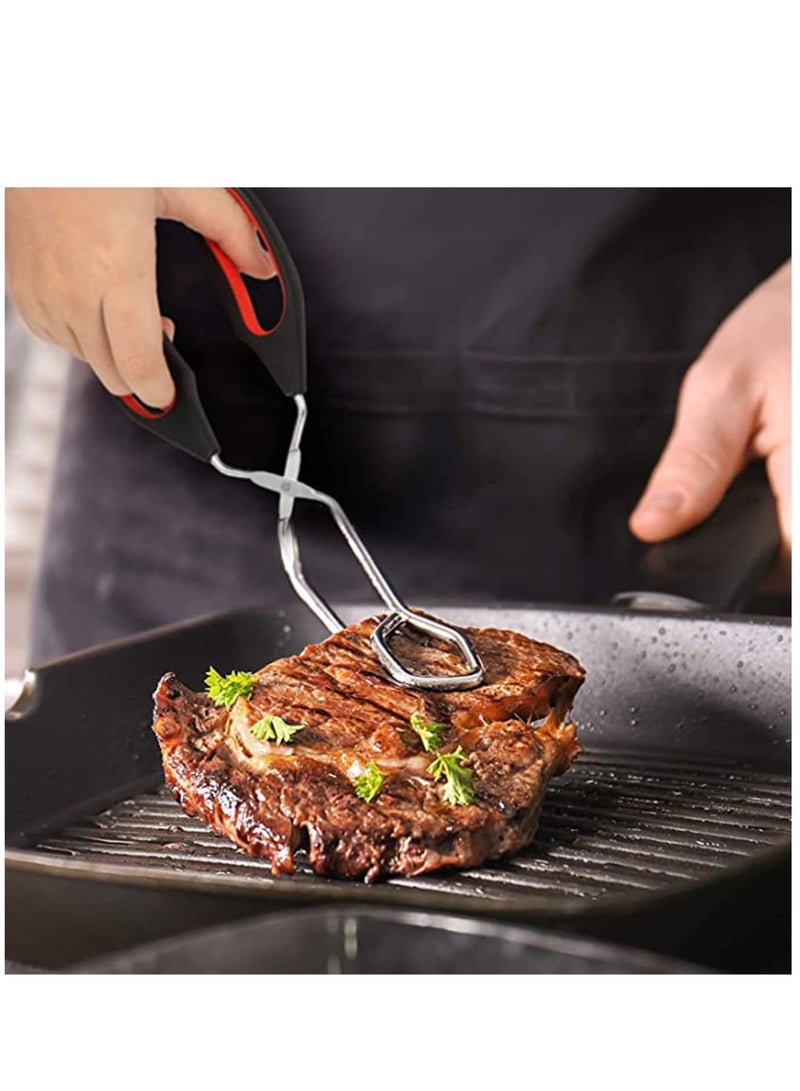 Zikra 3 Pack Scissor Tongs, Grilling Tongs, Kitchen Tongs, Cooking Baking Bread Food Tong Barbecue Grilling Tongs for Flipping Food Tool - Image 4