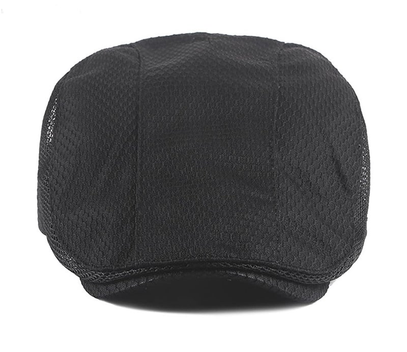 Taidor Mesh Cap Breathable Summer Newsboy Hat Adjustable Beret Ivy Cap Irish Cabbie Driving Fishing Hats Black - Image 4
