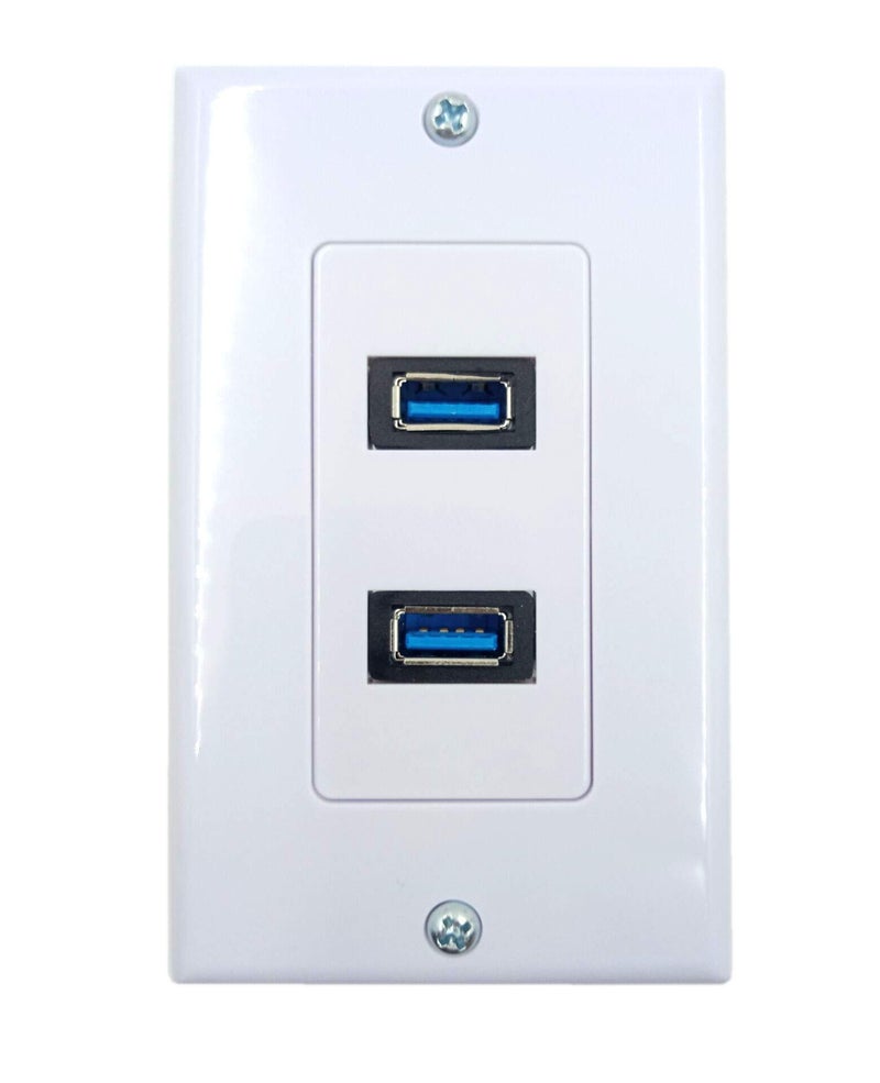 42A USB 30 Receptacle Outlets Wall Plates Panel Haokiang 2 High Speed USB 30 Charging Dual Female Port Wall Plates Included Size 115 MM x 70 MM