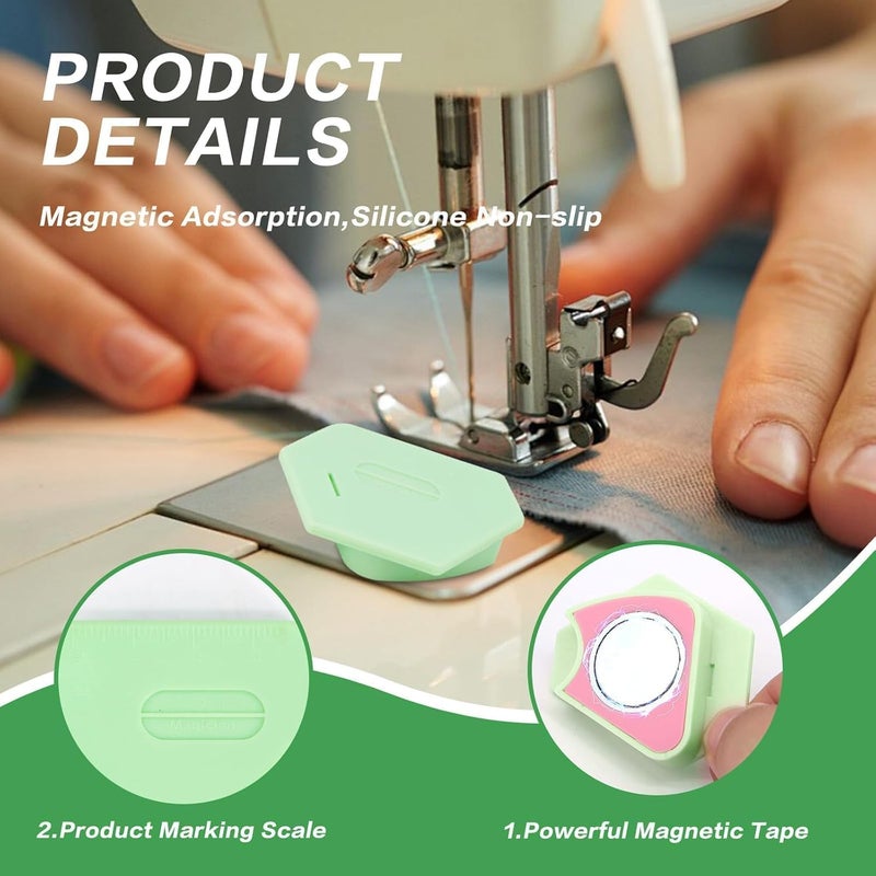 MAQOiW MAQOiW Magnetic Seam Guide for Sewing Machine Multifunctional Polygonal Hemmer Guide with Scale New Upgraded MultiPurpose Stitch Positioner Universal Sewing Machine Attachment Accessory Supplies  - Image 3