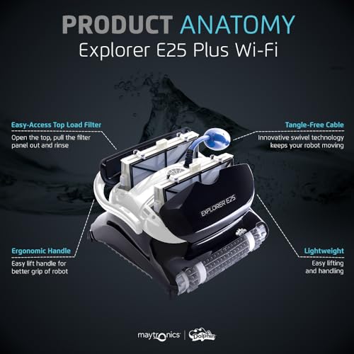 Dolphin (2025 Model) Explorer E25 Wi-Fi Robotic Pool Vacuum Cleaner Pools up to 50 FT - Waterline Scrubber Brush - Image 3