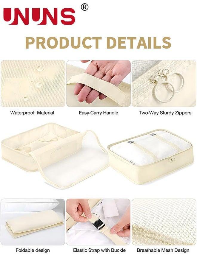 UNUNS Packing Cubes,8 Pack Travel Luggage Organizers Storage Bags For Travel,Various Sizes Cubes Suitcases,Travel Accessories Essentials,Light Carry On Suitcases,Beige  - Image 5