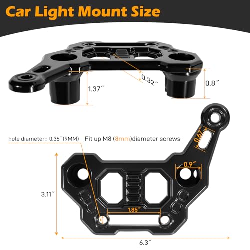 KANGIKX Dual Light Hood Mounting Bracket - Compatible with 2018-2025 Jeep Wrangler JL JLU 4xe Gladiator JT Accessories, Ditch Light Cowl Mounts Front A-Pillar Offroad Pod Lights LED Light Bar Mount Brackets - Image 5