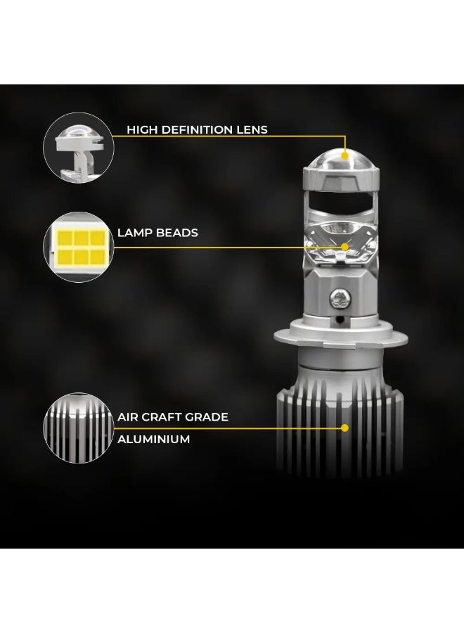توبيز مصابيح أمامية LED جديدة من Tobys TL3 H7 مع عدسة جهاز عرض صغير، شعاع عالي/منخفض، تيار مستمر 12 فولت، 6500 كلفن، ضوء أبيض - Image 4