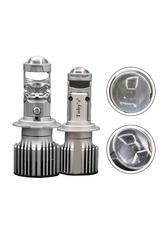 توبيز مصابيح أمامية LED جديدة من Tobys TL3 H7 مع عدسة جهاز عرض صغير، شعاع عالي/منخفض، تيار مستمر 12 فولت، 6500 كلفن، ضوء أبيض - Image 2