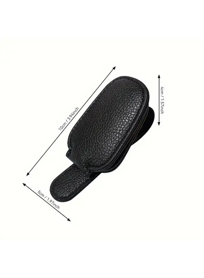 Beige Car Glasses Holder Visor Clip Fashion Storage Shelf Car Decor Accessory - Image 3