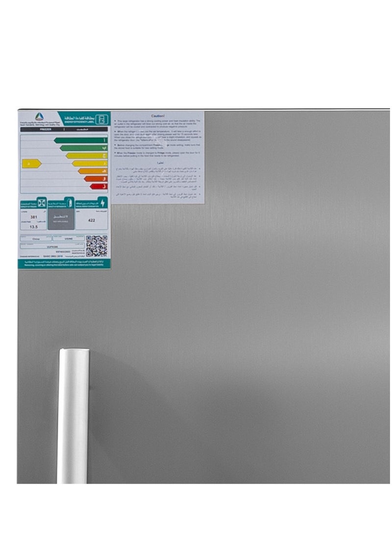 UGINE Ugine Upright Freezer Can Be Converted Into a Refrigerator, Single door, 380L, 13.3Cu.Ft , No Frost, steel - UUFK380R  - Image 2