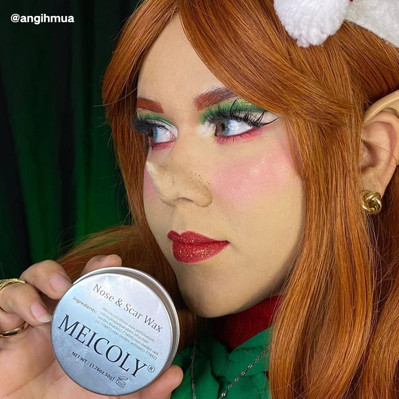 MEICOLY طقم شمع الندوب من MEICOLY مع ملعقة، مكياج الندوب SFX، شمع جلد الأنف المزيف لمكياج الكوسبلاي، شمع تشكيل الندوب المزيف لجرح واقعي، تأثيرات خاصة للهالوين، خفيف (1.67 أونصة)  - Image 3