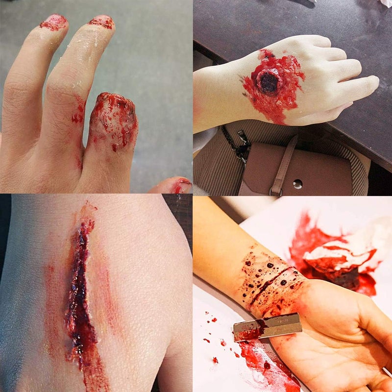 MEICOLY طقم شمع الندوب من MEICOLY مع ملعقة، مكياج الندوب SFX، شمع جلد الأنف المزيف لمكياج الكوسبلاي، شمع تشكيل الندوب المزيف لجرح واقعي، تأثيرات خاصة للهالوين، خفيف (1.67 أونصة)  - Image 2