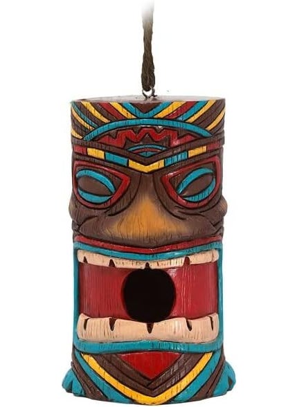 Spoontiques Spoontiques  Birdhouse  Garden Dcor  Decorative Bird House for Yard and Garden Decoration  Hanging Novelty Birdhouse for Outdoor Patio  Tiki Birdhouse 