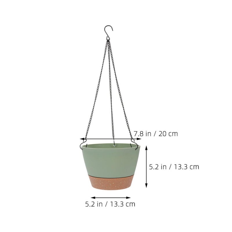 2 Pack 8 Inch Plastic Hanging Planters with Drainage Holes for Indoor Outdoor Balcony Garden Decor - Image 3